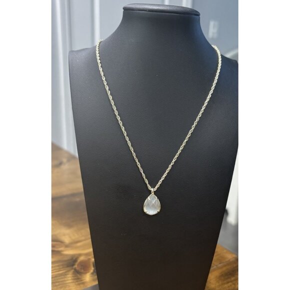 Kendra Scott Kiri Necklace In Gold Gray Slate Stone - Picture 1 of 6